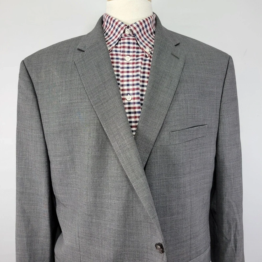 Lauren Ralph Lauren Men's Sport Coat Blazer Two Button Gray Sharkskin‎ Wool 50R